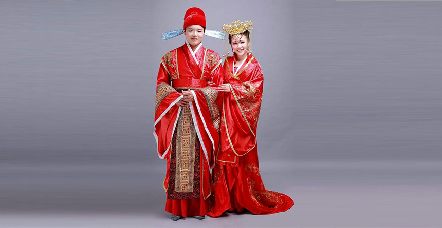 красный китайский халат